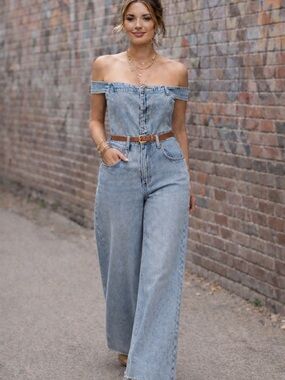 Upcycled denim sleeveless overalls